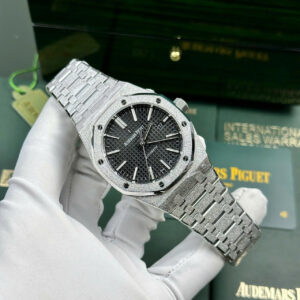 Audemars Piguet Super Clone Watches Royal Oak Frosted Gold 15410BC Dial Black APS Factory 41mm