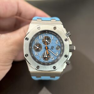 Audemars Piguet Best Super Clone Watch Royal Oak Offshore 26238ST Blue Rubber Strap 42mm