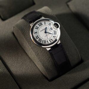 Cartier Ballon Bleu Super Clone 1:1 Watch White Dial Leather Strap 36mm