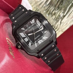 Cartier Super Clone Watch Santos WSSA0039 Black Rubber Strap BV Factory 39.8mm