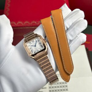 Cartier Santos Womens Super Clone Watch White Dial BV Factory 35.2mm