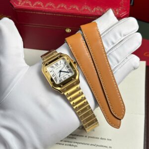 Cartier Santos Womens White Dial Best Super Clone Watch BV Factory 35.2mm