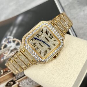 Cartier Santos Super Clone 1:1 Watch With Stone BV Factory 39.8mm