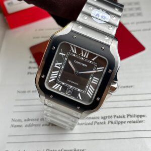 Cartier Santos WSSA0037 Super Clone 11 Watch Grey Dial BV Factory 39.8mm