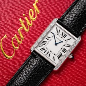 Cartier Super Clone Watch Tank Must W4TA0017 White Dial Leather Strap 33.7×25.5mm