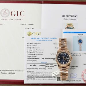Rolex Day-Date Dial Blue Super Clone Watch Custom Weight 186Gram 18K Gold Wrapped 40mm
