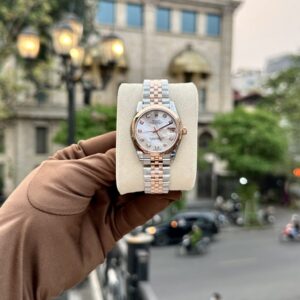 Rolex Super Clone Watch DateJust Demi Rose Gold Mother Of Pearl Dial 31mm