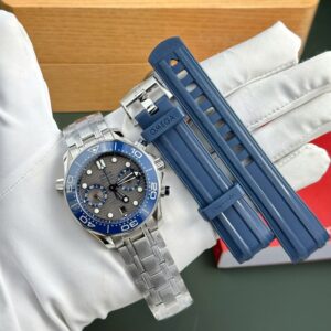 Omega Best Super Clone Watch Seamaster Diver 300M Chronograph Dial Gray N1 Factory 44mm
