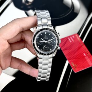 Omega Super Clone Watch Speedmaster Moonwatch Black Dial Metal Wire 42mm