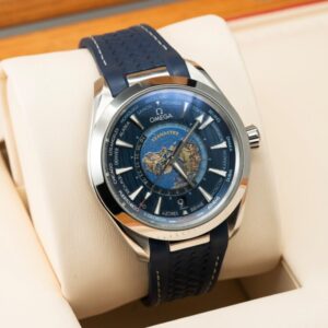 Omega Best Super Clone Watch Seamaster Aqua Terra Blue Dial Rubber Strap 43mm