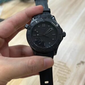 Omega Seamaster Super Clone Watch Black Ceramic Case Rubber Strap VS Factory 42mm
