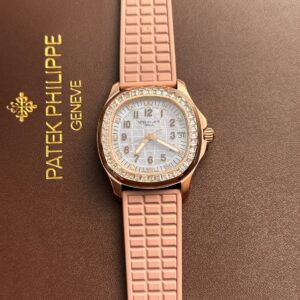 Patek Philippe Aquanaut 5072R Super Clone Watch Pink Strap Mother-Of-Pearl Dial 35.6mm