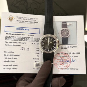 Patek Philippe Super Clone Watch Aquanaut 5167 Custom Moissanite Baguette Diamonds 40mm