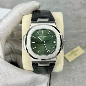 Patek Philippe Nautilus 5711 Super Clone Watch Leather Strap Green Dial 40mm
