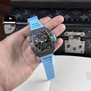 Richard Mille RM35-02 Custom Super Clone Watch Full Carbon Case Blue BBR 44mm