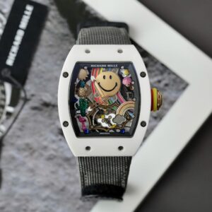 Richard Mille Super Clone Watch RM88 Smiley Fabic Nato Gray 42mm