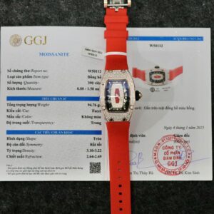 Richard Mille RM007 Super Clone Watch Custom Moissanite Diamonds Red 36mm
