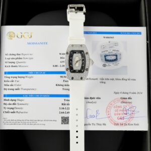 Richard Mille RM007 Super Clone Watch White Custom Full Moissanite Diamonds Hong Kong 36mm