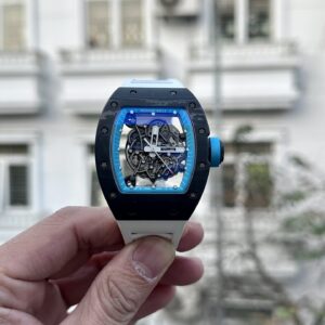 Richard Mille RM055 Super Clone Watch Full Carbon White Rubber Strap BBR 45mm