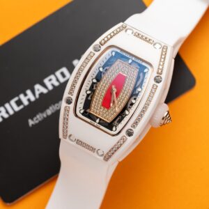 Richard Mille RM07-01 Super Clone Watch With Diamonds White Ceramic Case 36mm