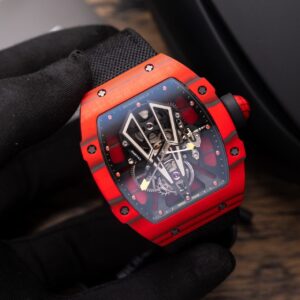 Richard Mille Super Clone Watch RM27-03 Tourbillon Rafael Nadal Red Carbon 44mm