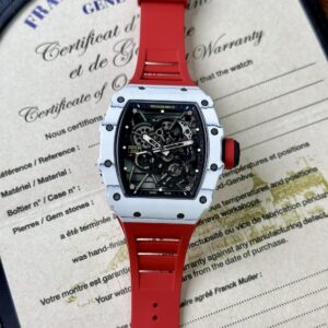 Richard Mille RM35-01 Rafael Nadal Red Rubber Strap Super Clone 1:1 Watch BBR Factory 42mm