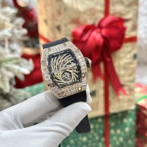 Richard Mille Super Clone Watch RM51-02 Rose Gold Rubber Strap 40mm