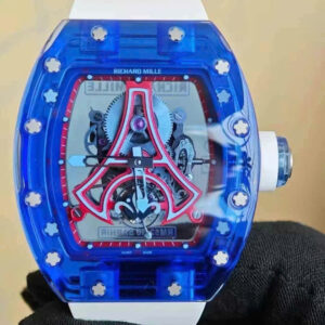 Richard Mille RM52-03 Paris Saint-Germain Tourbillon Super Clone Watch Bark Sapphire Blue 40x48mm