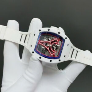 Richard Mille Super Clone Watches RM52-03 Paris Saint-Germain Tourbillon White Ceramic 40x48mm