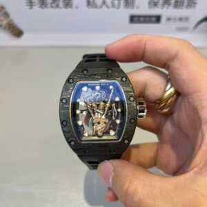 Richard Mille RM66 Custom Tourbillon Carbon Super Clone Watch 18K Gold Wrapped VIP 42.7mm