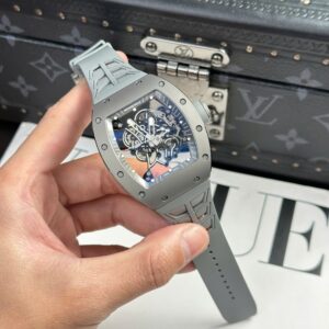 Richard Mille Best Super Clone Watch RM055 Bubba Watson Grey Ceramic Rubber Strap ZF Factory 42.7×49.9mm