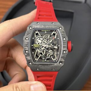Richard Mille RM35-02 Super Clone Watch Skeleton Red Rubber Strap 44mm