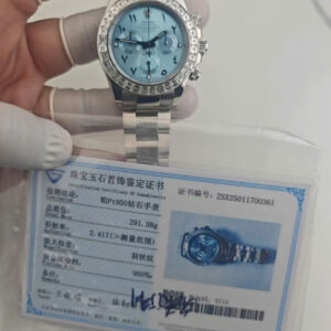 Rolex Cosmograph Daytona 116576TBR Super Clone Watch Platinum PT950 + Diamonds Custom 40mm