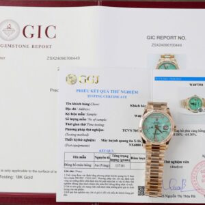 Rolex Best Super Clone Watch Day-Date 128238 Dial Turquoise Gold Wrapped 36mm