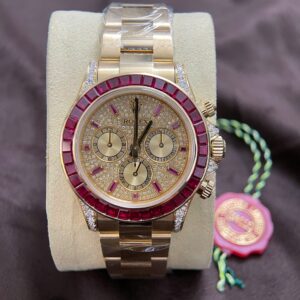 Rolex Cosmograph Daytona 126598TRU Super Clone Watch 18K Solid Gold + Ruby + Natural Diamonds 40mm