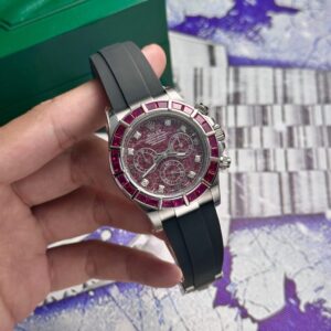 Rolex Best Super Clone Watch Daytona 116519 Dial Rubellite Rubber Strap 40mm