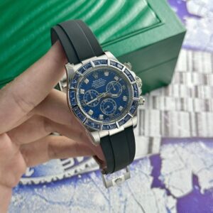 Rolex Best Super Clone Watches Daytona 116519 Sodalite Dial Rubber Strap 40mm