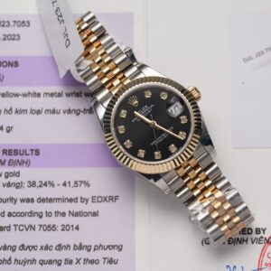 Rolex Best Super Clone Watches DateJust Gold Wrapped Black Dial 31mm