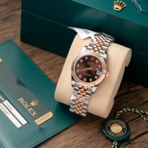Rolex Best Super Clone Watch DateJust Gold Wrapped Chocolate Dial 31mm