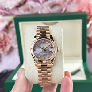 Rolex Super Clone Watch DateJust Rose Gold 178275 Mother Of Pearl Dial 31mm