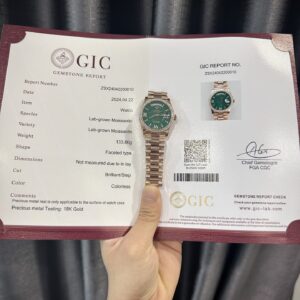 Rolex Best Super Clone Watch Day-Date 128235 Gold Wrapped And Moissanite Diamond Custom 36mm