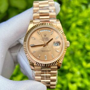 Rolex Day-Date 228235 Super Clone Watch Pink Dial Stone With Number GM Factory 40mm