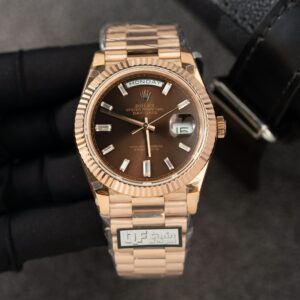 Rolex Day-Date 228235 Super Clone Watch Dial Chocolate Weight 185gram QF Factory 40mm