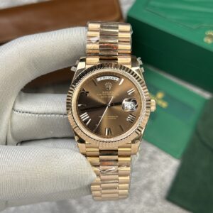 Rolex Day-Date 228235 Rose Gold Chocolate Dial Super Clone Watch V2 GM Factory 40mm