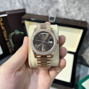 Rolex Day-Date 228235 Super Clone Watch Refined With Moissanite Diamonds 40mm
