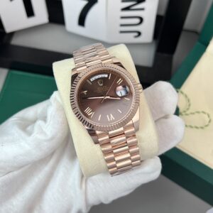 Rolex Day-Date 18K Gold Wrapped Super Clone Watch Chocolate Dial GM V2 40mm