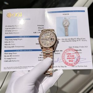 Rolex Day-Date Gold Wrapped Super Clone Watch With Moissanite Full DIal GM V2 40mm