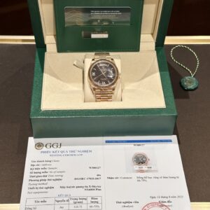 Rolex Super Clone 11 Watch Day-Date Rose Gold Wrapped Lava Dial 40mm