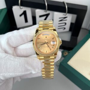 Rolex Day-Date Gold Wrapped Super Clone Watch Champagne Gold Dial GM V2 40mm