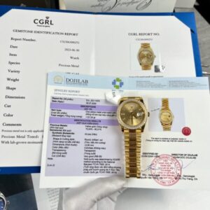 Rolex Day-Date Gold Wrapped Super Clone Watch With Moissanite Diamonds GM V2 40mm